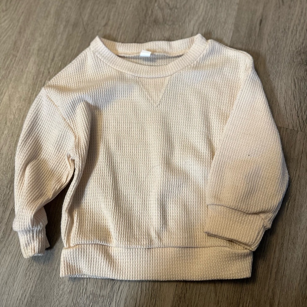 SHEIN Cream Textured Knit Pullover